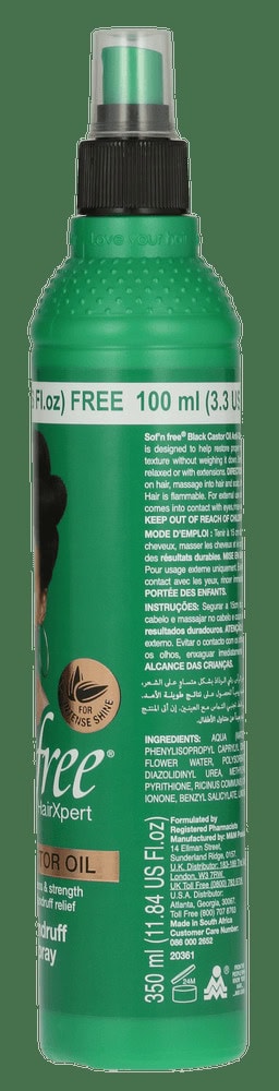 Sofnfree Black Castor Oil Anti-Dandruff Afro Spray 350ml