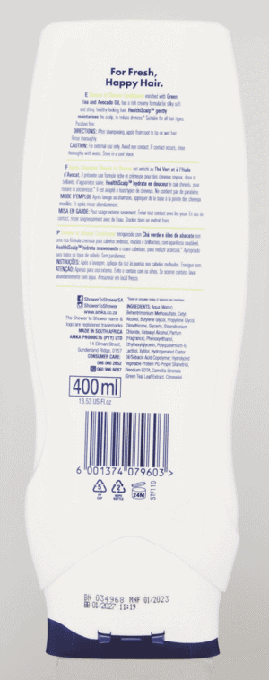 Shower To Shower Avocado & Green Tea Conditioner 400ml