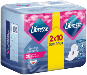 Libresse Regular Flow Comfort & Security Maxi+ Sanitary Pads with Wings 20pk