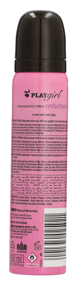 Playgirl Seduction Perfumed Body Spray 90ml