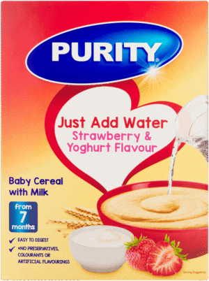 Purity Strawberry & Yoghurt Flavour Baby Cereal with Milk 200g