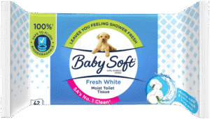 Baby Soft Fresh White Moist Toilet Tissue 42pk