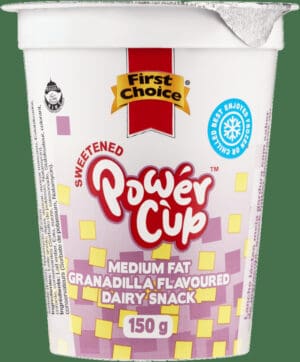 First Choice Power Cup Granadilla Flavoured Medium Fat Dairy Snack 150g