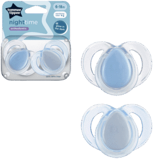Tommee Tippee Night Time 6-18m Symmetrical Orthodontic Soothers 2pk