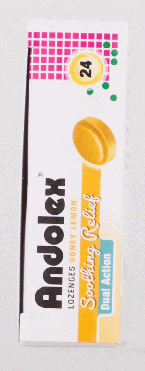 Andolex Honey Lemon Soothing Relief Lozenges 24pk