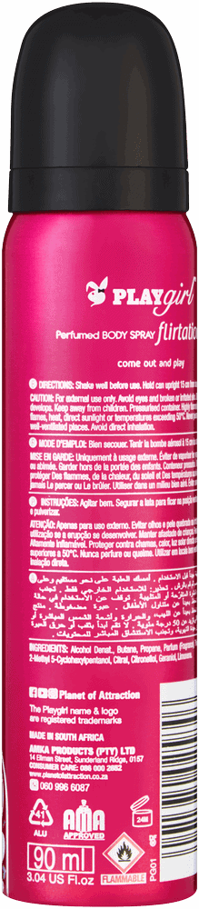 Playgirl Flirtatious Perfumed Body Spray 90ml
