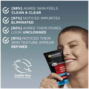 Garnier Pure Active 3-in-1 Charcoal Anti-Blackhead Face Wash 150ml