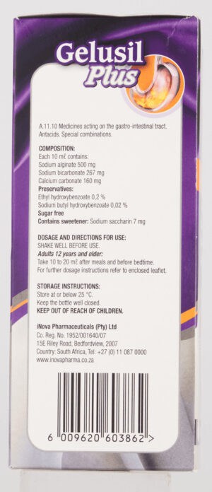 Gelusil Plus Heartburn Relief Syrup 300ml