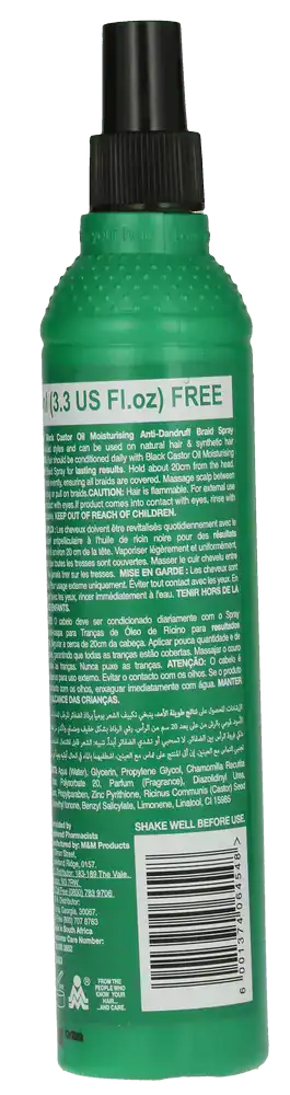 Sofnfree Black Castor Oil Anti-Dandruff Moisturising Braid Spray 350ml