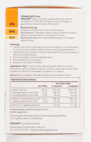 Equazen Strawberry Flavour Health Supplement Chewable Capsules 60pk