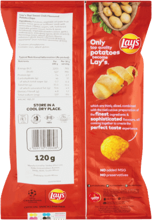Lay's Thai Sweet Chilli Flavoured Potato Chips 120g