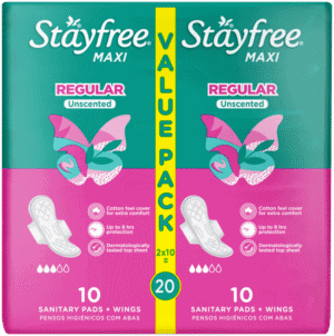 Stayfree Maxi Regular Sanitary Pads with Wings 20pk