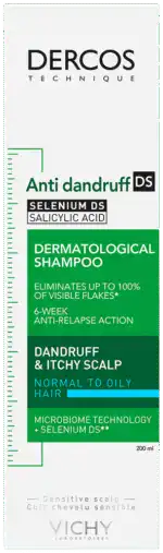 Vichy Dercos Anti-Dandruff Dermatological Shampoo for Normal to Oily Hair 200ml