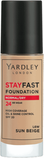 Yardley Stayfast Sun Beige SPF 20 24HR Liquid Foundation 30ml