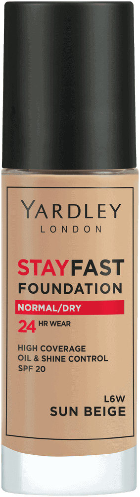 Yardley Stayfast Sun Beige SPF 20 24HR Liquid Foundation 30ml