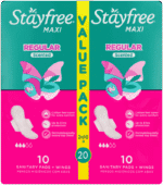 Stayfree Maxi Regular Sanitary Pads with Wings 20pk