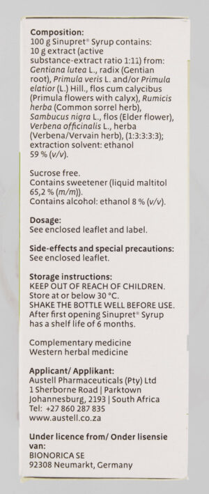Bionorica Sinupret Sinusitis Syrup 100ml