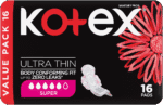 Kotex Super Ultra Thin Sanitary Pads with Wings 16pk