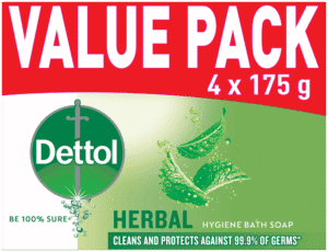 Dettol Herbal Hygiene Bath Bar Soap 4 x 175g