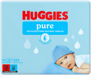 Huggies Pure Baby Wipes 4 x 56pk