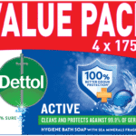 Dettol Active Hygiene Bath Bar Soap 4 x 175g