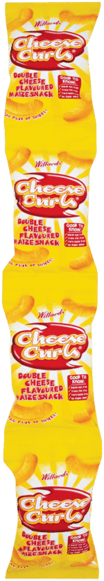 Willards Cheese Curls Double Cheese Flavoured Maize Snack 4 x 14g