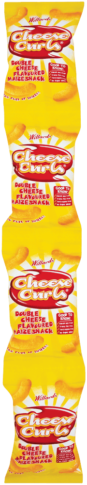 Willards Cheese Curls Double Cheese Flavoured Maize Snack 4 x 14g