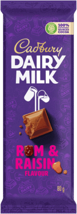 Cadbury Dairy Milk Rum & Raisin Flavour Milk Chocolate Slab 80g