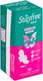 Stayfree Maxi Regular Scented Sanitary Pads with Wings 10pk