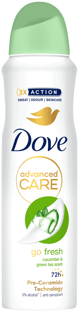 image-0 Dove Advanced Care Go Fresh Cucumber & Green Tea Go Fresh Anti-Perspirant Body Spray 150ml
