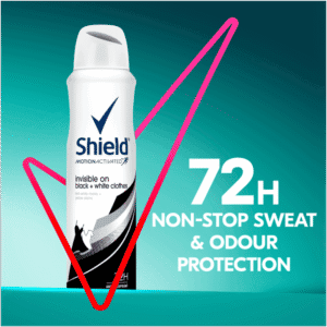 Shield Women Invisible Black and White Antiperspirant Deodorant Body Spray 150ml