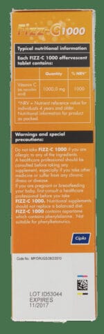 Fizz C Vitamin C Effervescent Tablets 20s
