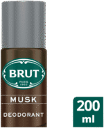 BRUT Musk Aerosol Deodorant Body Spray 200ml