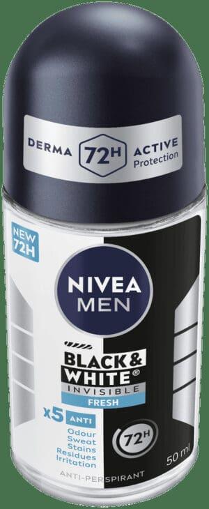Nivea MEN Fresh Black & White Invisible Anti-Perspirant Roll-On 50ml
