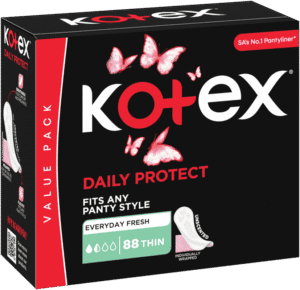 Kotex Daily Protect Thin Unscented Pantyliners 88pk