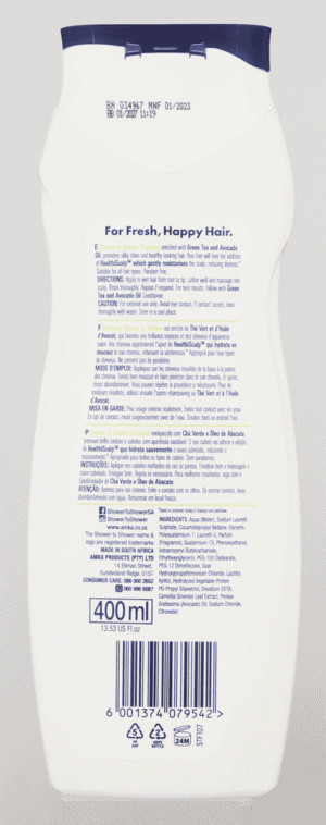 Shower To Shower Avocado & Green Tea Shampoo 400ml