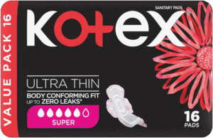 Kotex Super Ultra Thin Sanitary Pads with Wings 16pk