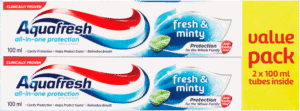 Aquafresh Fresh & Minty Fluoride Toothpaste 2 x 100ml