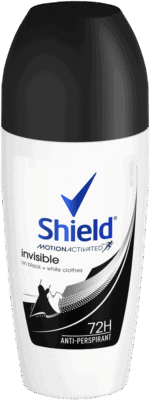 Shield Women Invisible Black and White Antiperspirant Roll-On Deodorant 50ml