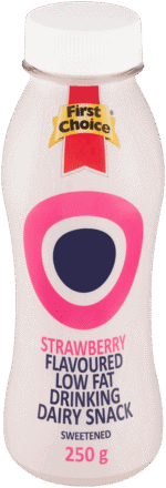 First Choice Strawberry Flavoured Low Fat Drinking Dairy Snack 250g
