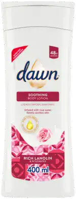Dawn Rich Lanolin and Rose Water Soothing Body Lotion for Soft Skin 400ml