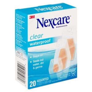 Nexcare CLEAR W/P ASSORTED 20'S