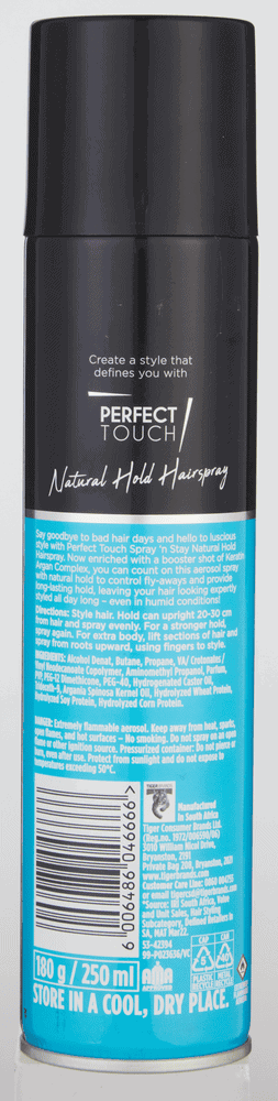 Perfect Touch Spray 'n Stay Natural Hold Hairspray 250ml