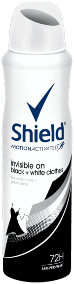 Shield Women Invisible Black and White Antiperspirant Deodorant Body Spray 150ml