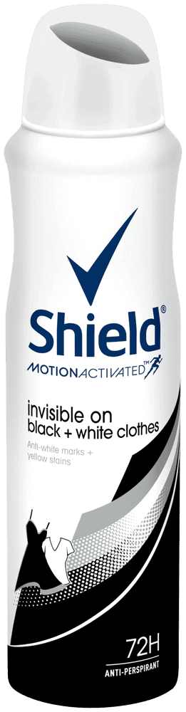 Shield Women Invisible Black and White Antiperspirant Deodorant Body Spray 150ml