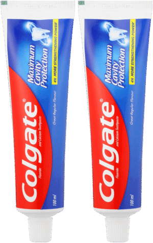Colgate Maximum Cavity Protection Regular Flavour Fluoride & Calcium Toothpaste Value Pack 2 x 100ml