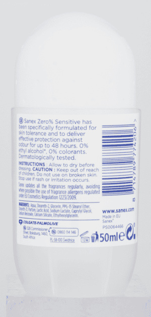 Sanex Zero% Sensitive Deodorant Roll-On 50ml