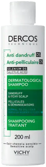 Vichy Dercos Anti-Dandruff Dermatological Shampoo for Normal to Oily Hair 200ml