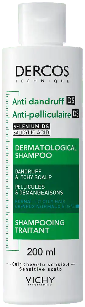 Vichy Dercos Anti-Dandruff Dermatological Shampoo for Normal to Oily Hair 200ml