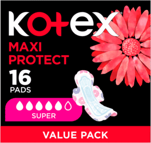 Kotex Maxi Protect Super Sanitary Pads with Wings 16pk